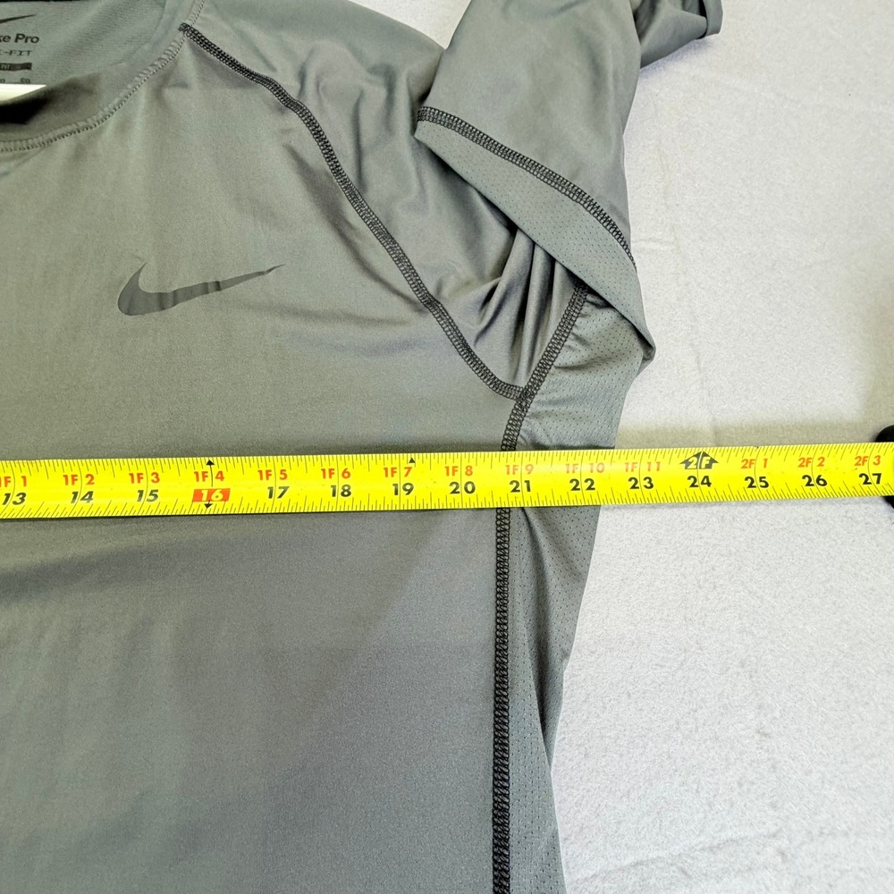 Nike Pro Dri-FIT Shirt Mens XL Gray Long Sleeve Slim Fit Training Top - Picture 5 of 7
